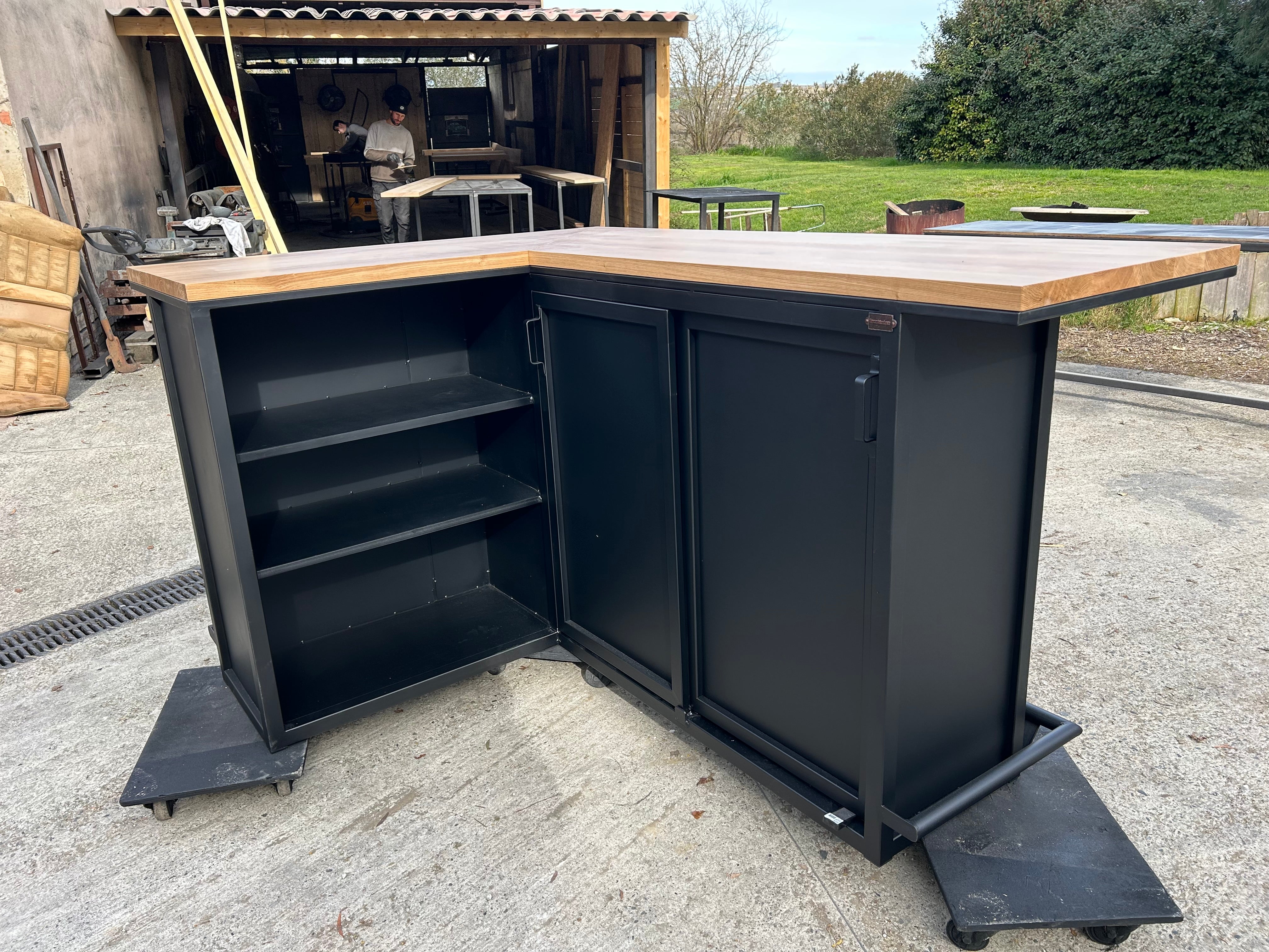 Comptoir de bar industriel simple plateau Réf : 3594 PRIX sur Devis