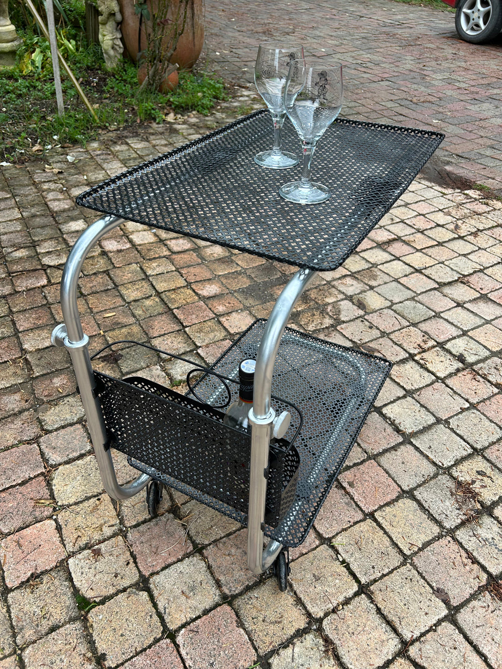 Bar Roulant Jardin Vintage 1950 - Desserte Terrasse Métal René Malaval ...