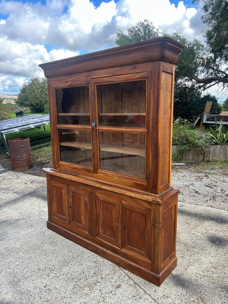 Bibliothèque de Mairie Vintage Noyer Massif Fin 19ème - Réf 4562