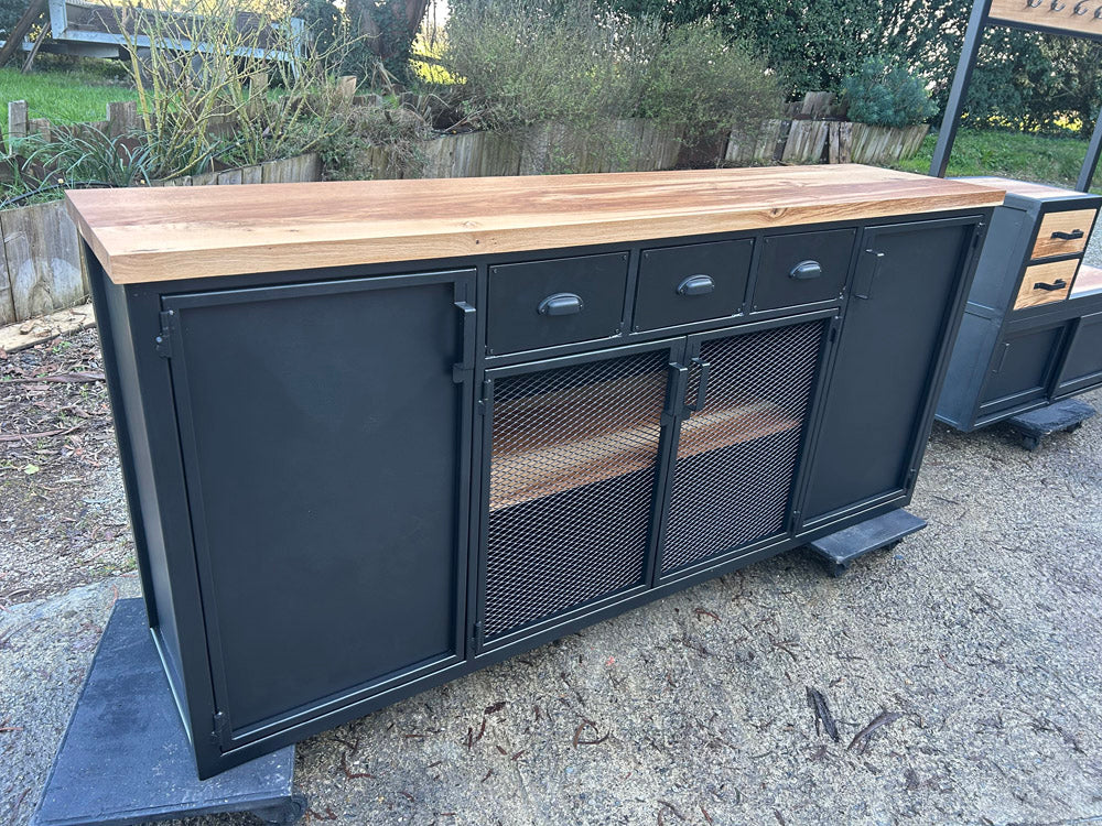 Meuble TV chêne brun sur mesure atelier brocantetendance 31