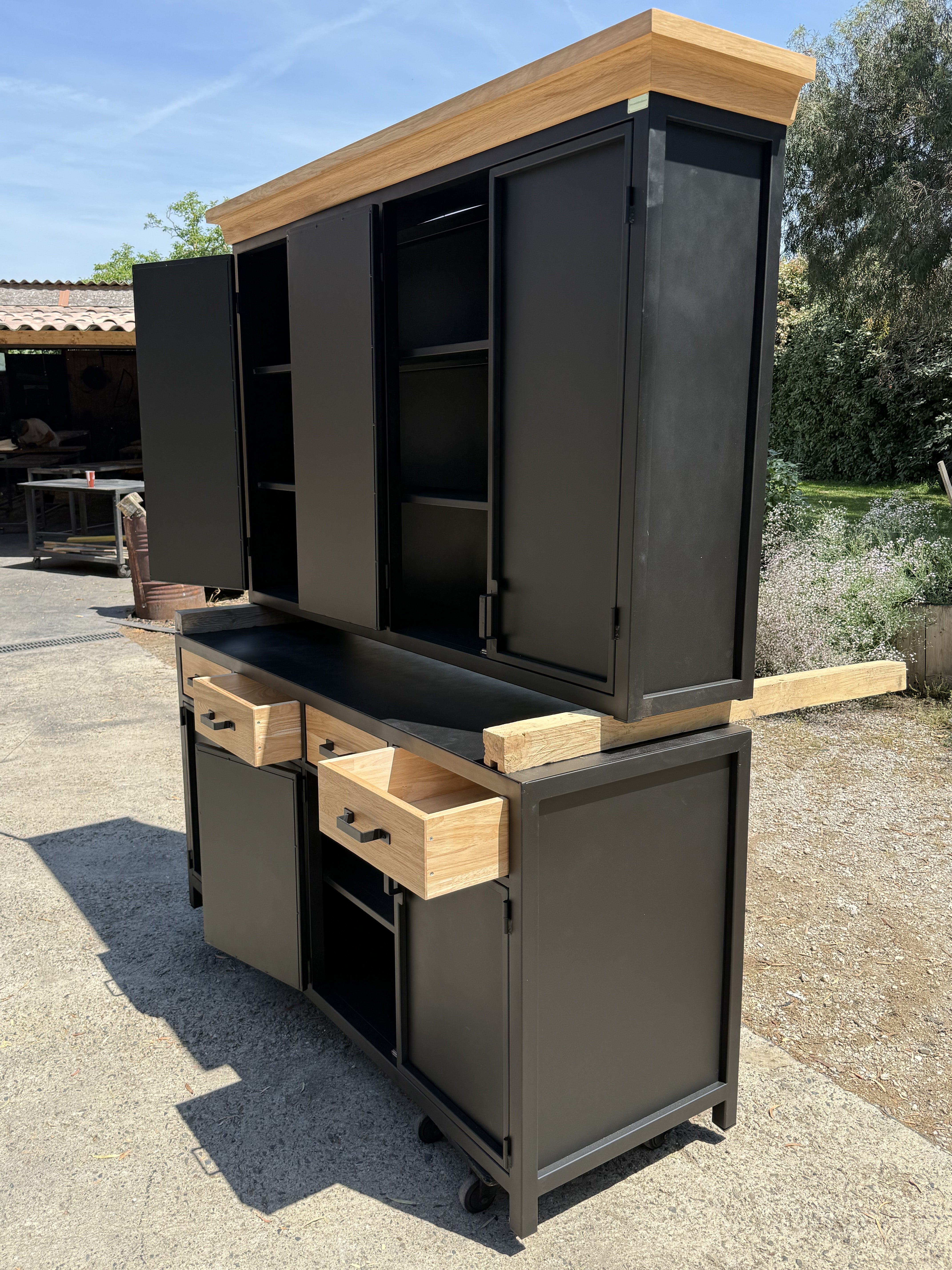 Buffet 2 corps industriel 8 portes et 4 tiroirs - RF 4711