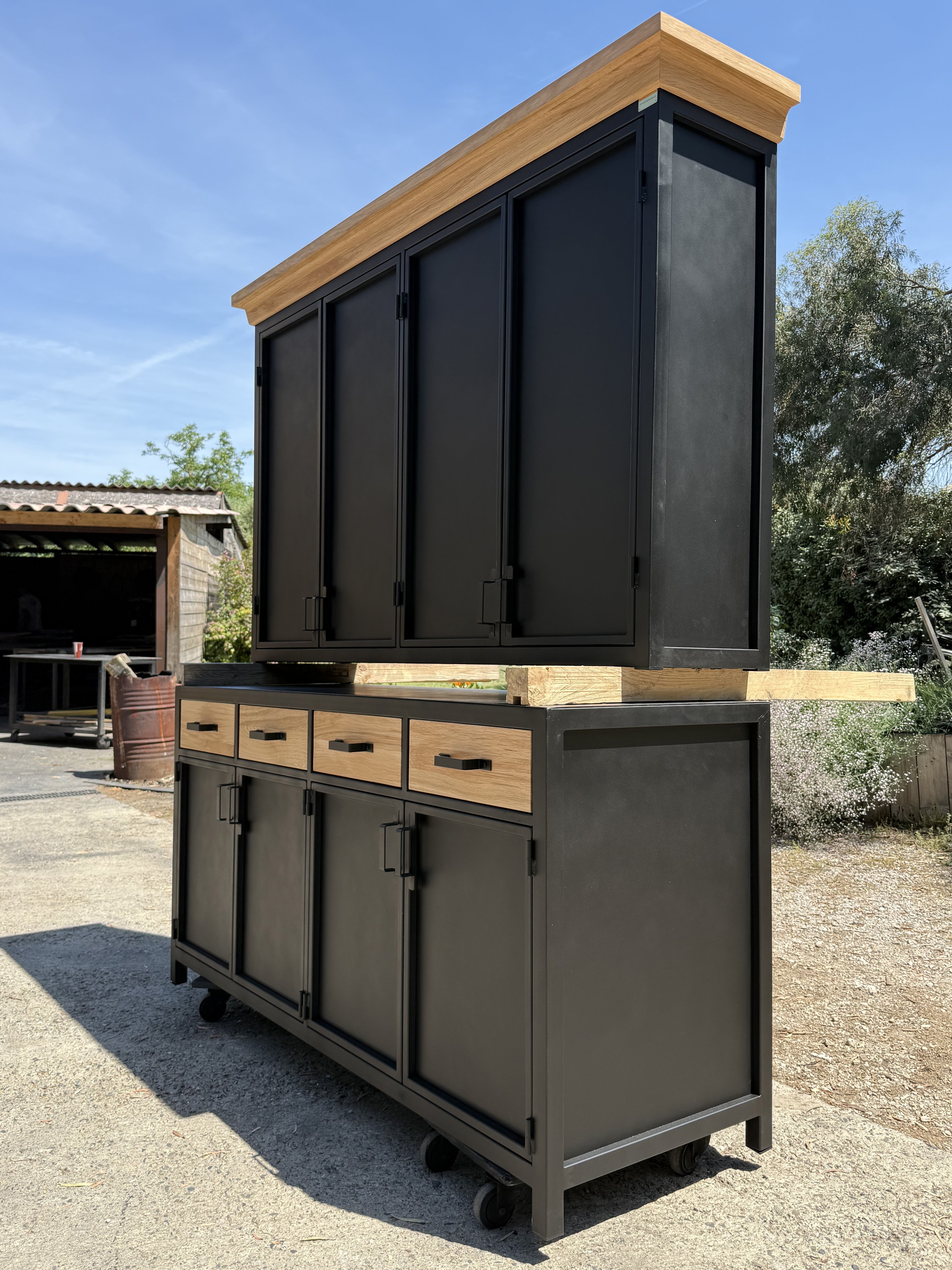 Buffet 2 corps industriel 8 portes et 4 tiroirs - RF 4711