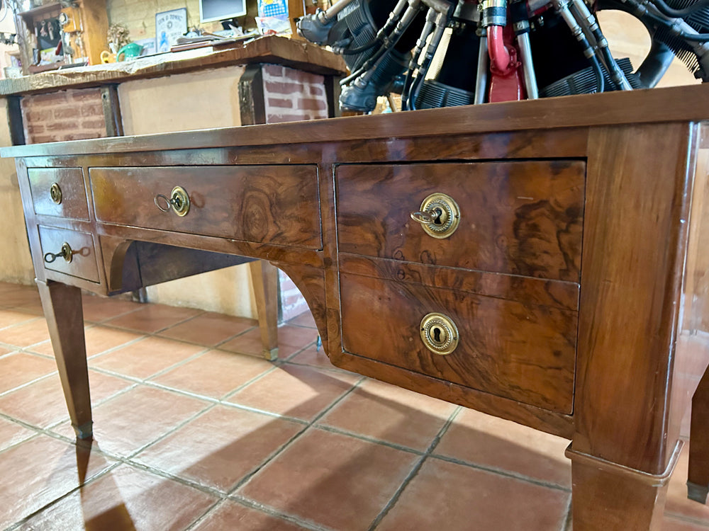 Bureau Direction Noyer Massif 1940 Extensions Plateau