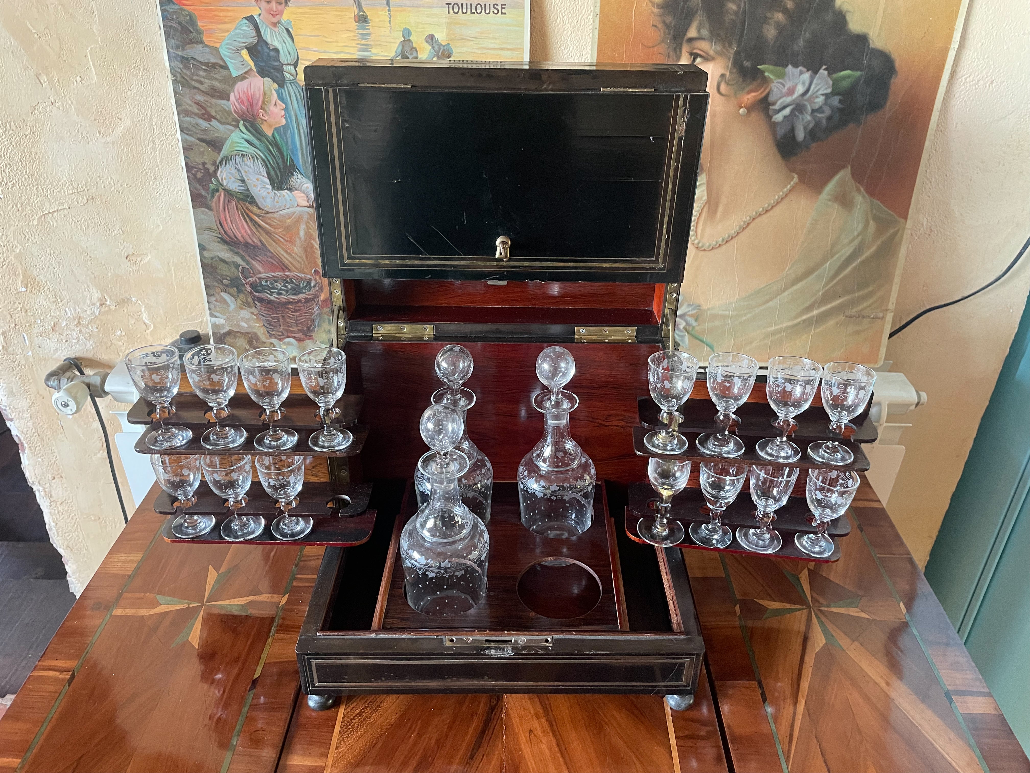 VENDU Cave à liqueur Napoleon 3 Réf 4052