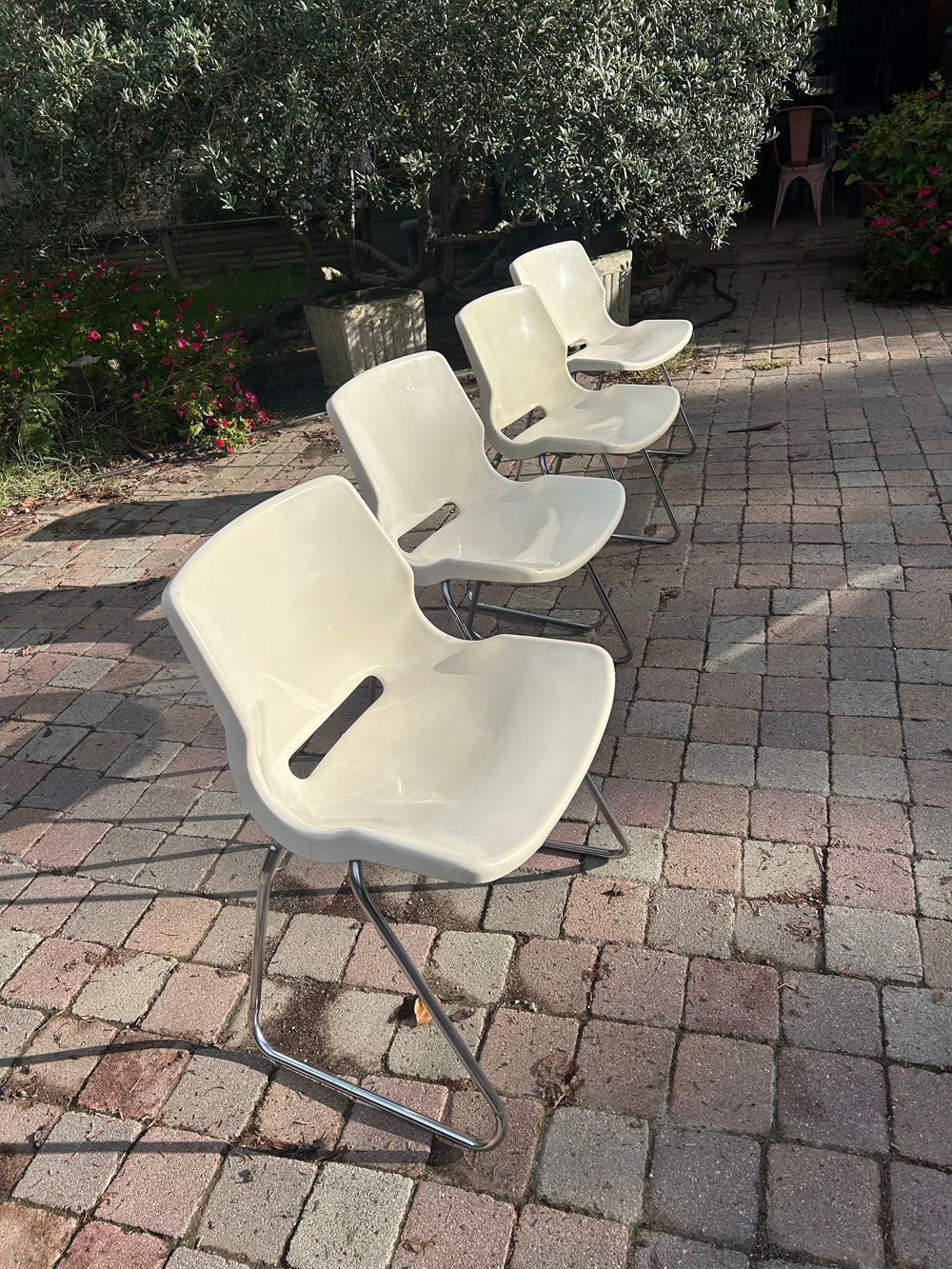 Lot de 4 chaises design Svante Schöblom 1970 Réf 4552