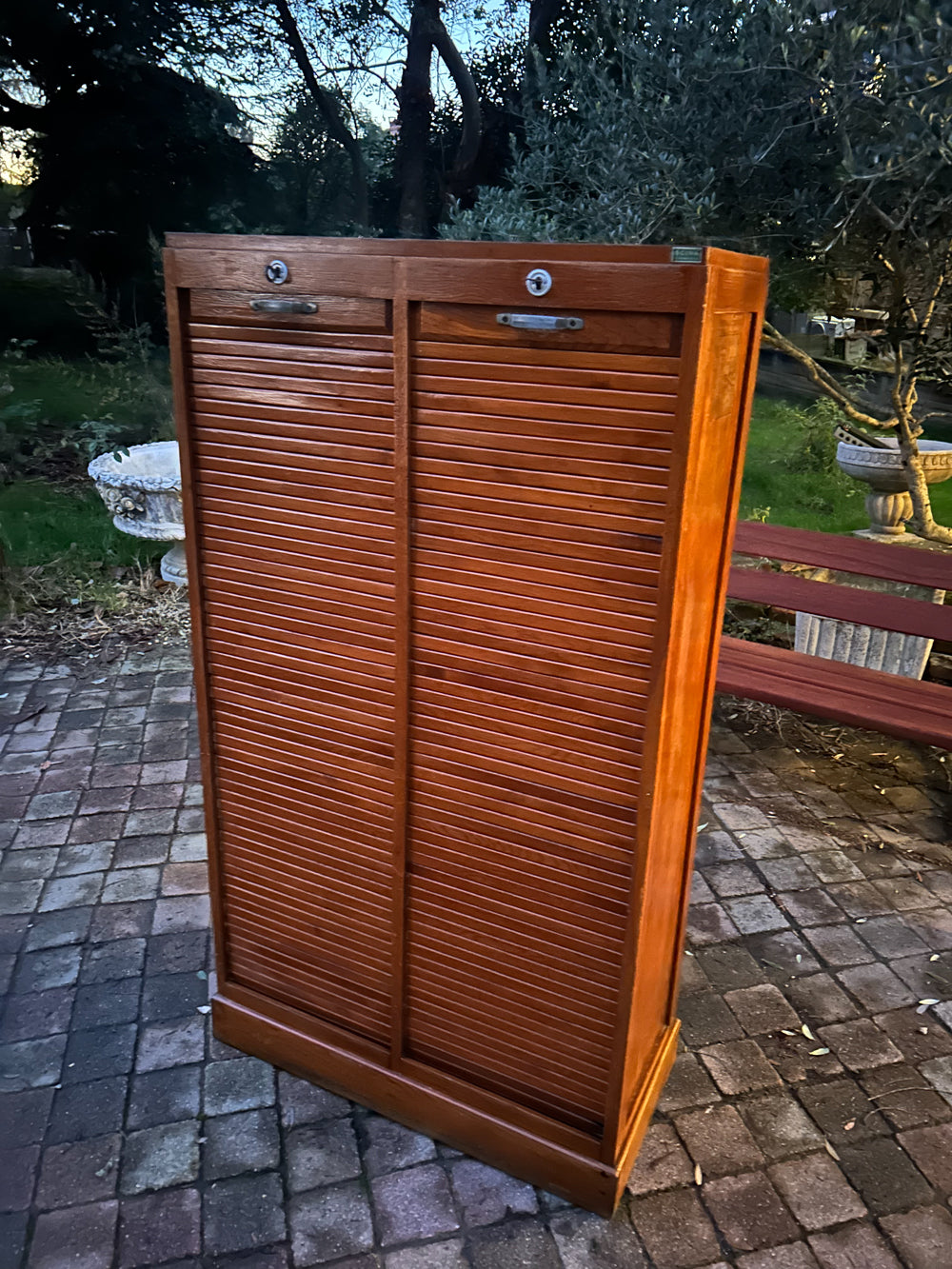 Classeur double rideau en chêne 1930 - Réf 4621