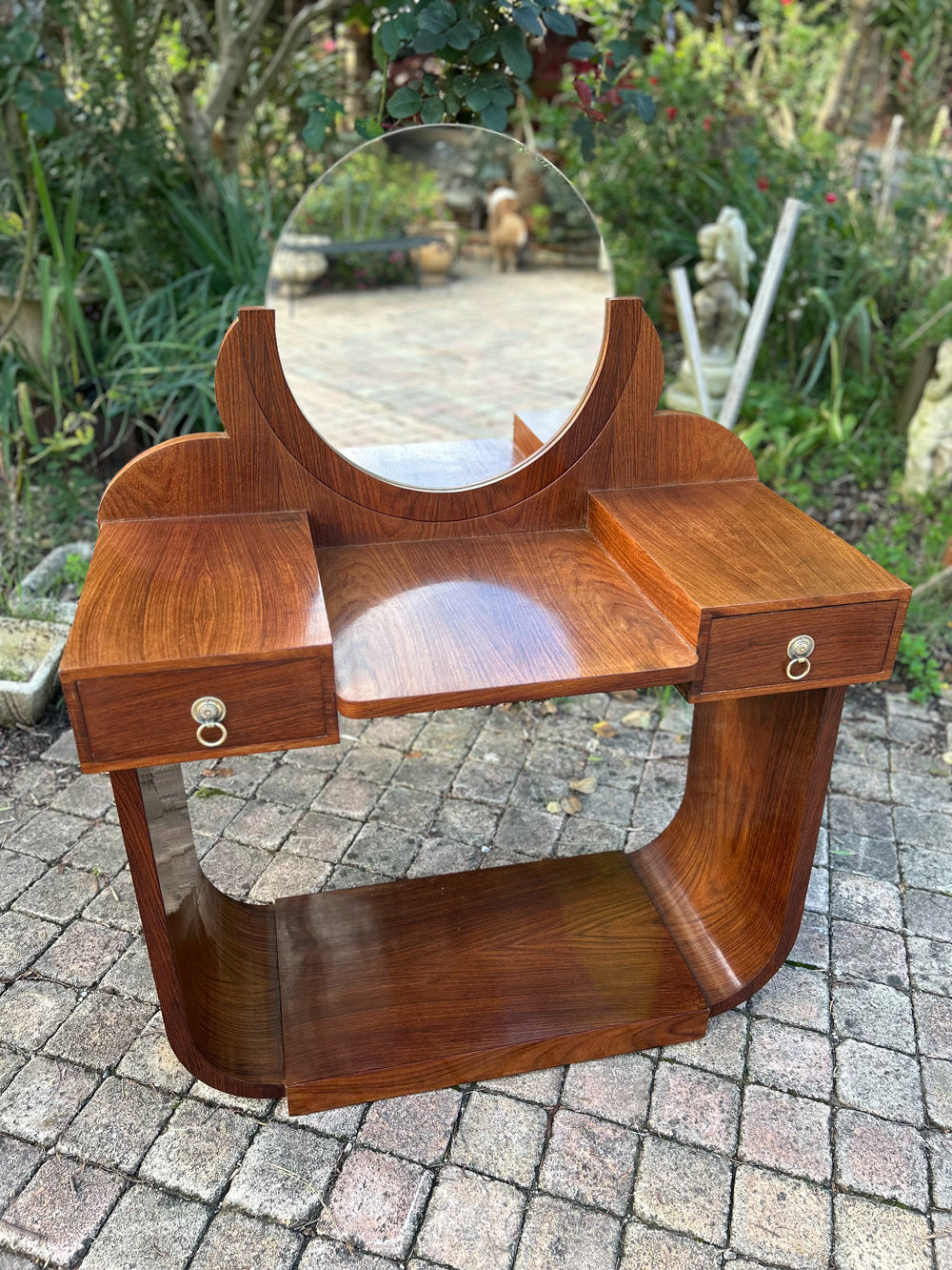 Coiffeuse Art Déco Vintage Palissandre 1930 Style Paquebot