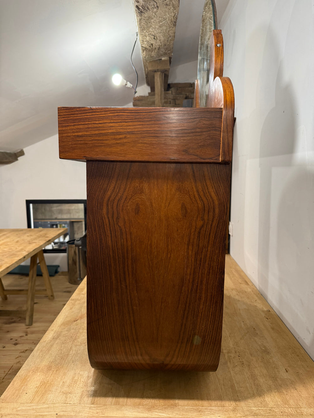 Coiffeuse Art Déco Vintage Palissandre 1930 Style Paquebot