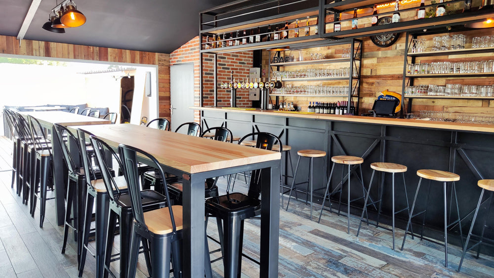 Comptoir industriel avec ciel de bar  Réf 4238  Prix de base : 5500€