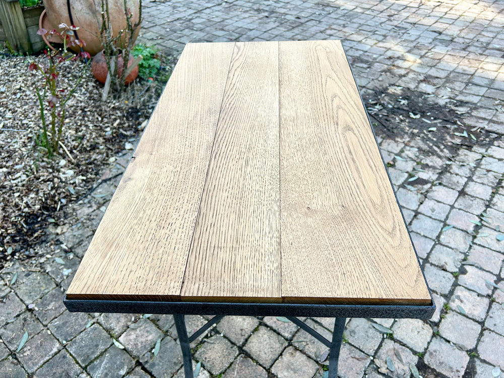 Console mètal et châtaignier  Réf 4123