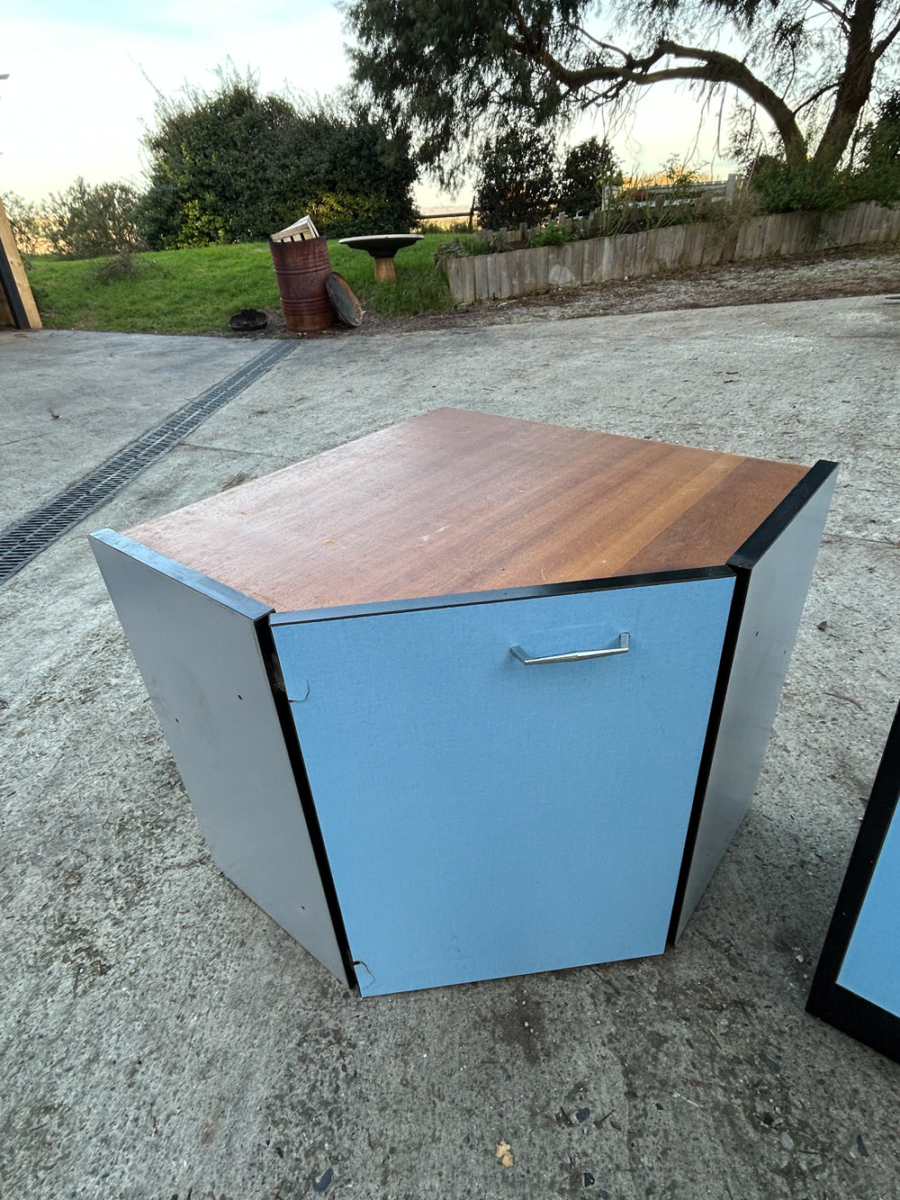 Buffet et Caisson cuisine Formica Bleu 1950 Réf 4362