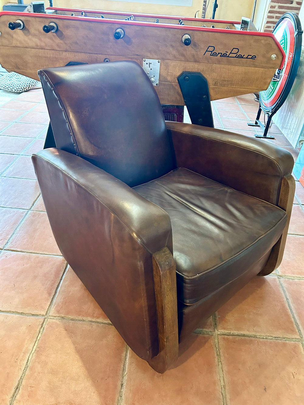 Fauteuil club cuir ART DECO 1930/40