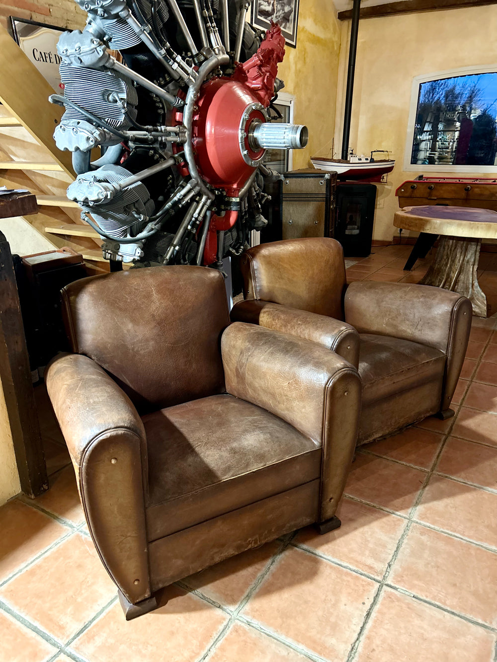 Fauteuil club cuir 1930  Réf 4094