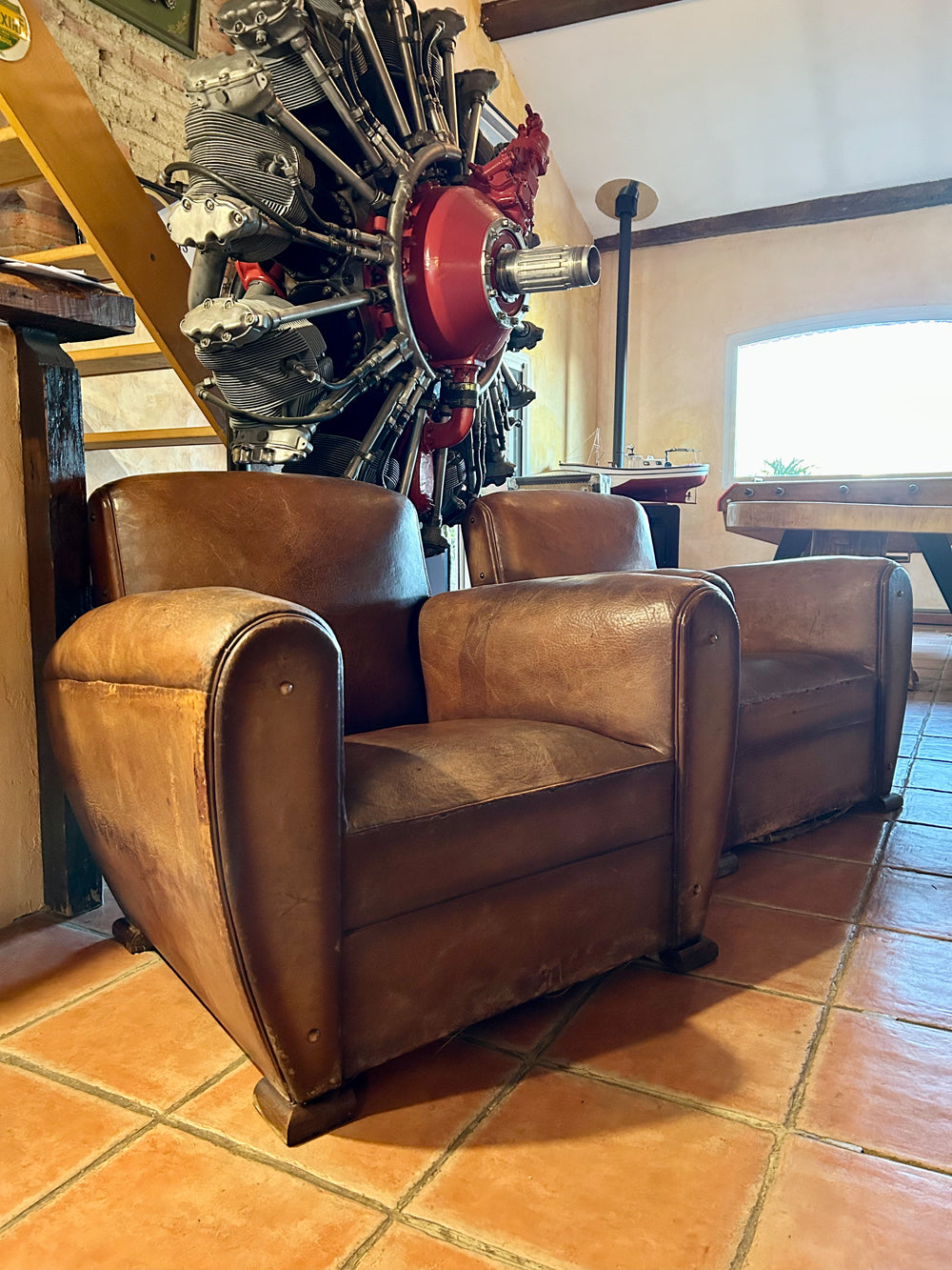 Fauteuil club cuir 1930  Réf 4094