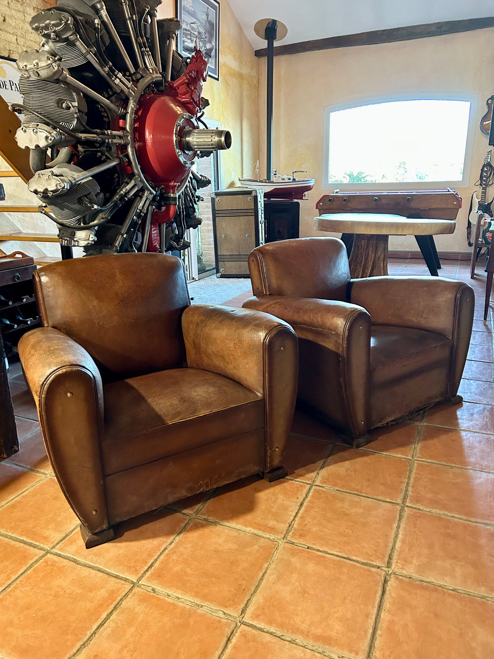 Fauteuil club cuir 1930  Réf 4094