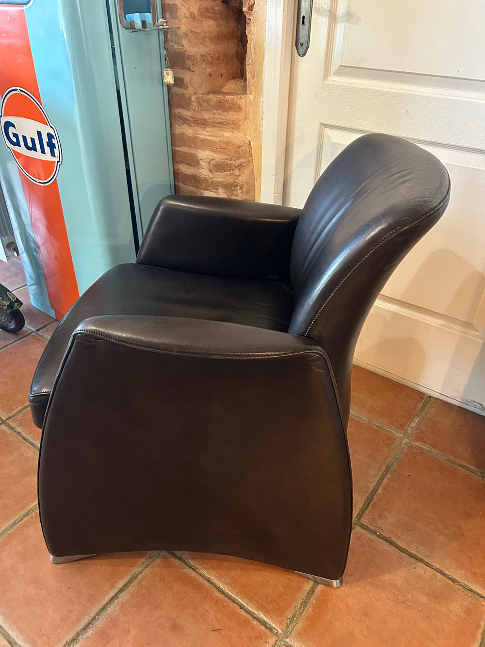 Fauteuil  cuir style DE SEDE 1970 / 1980 Réf 4425