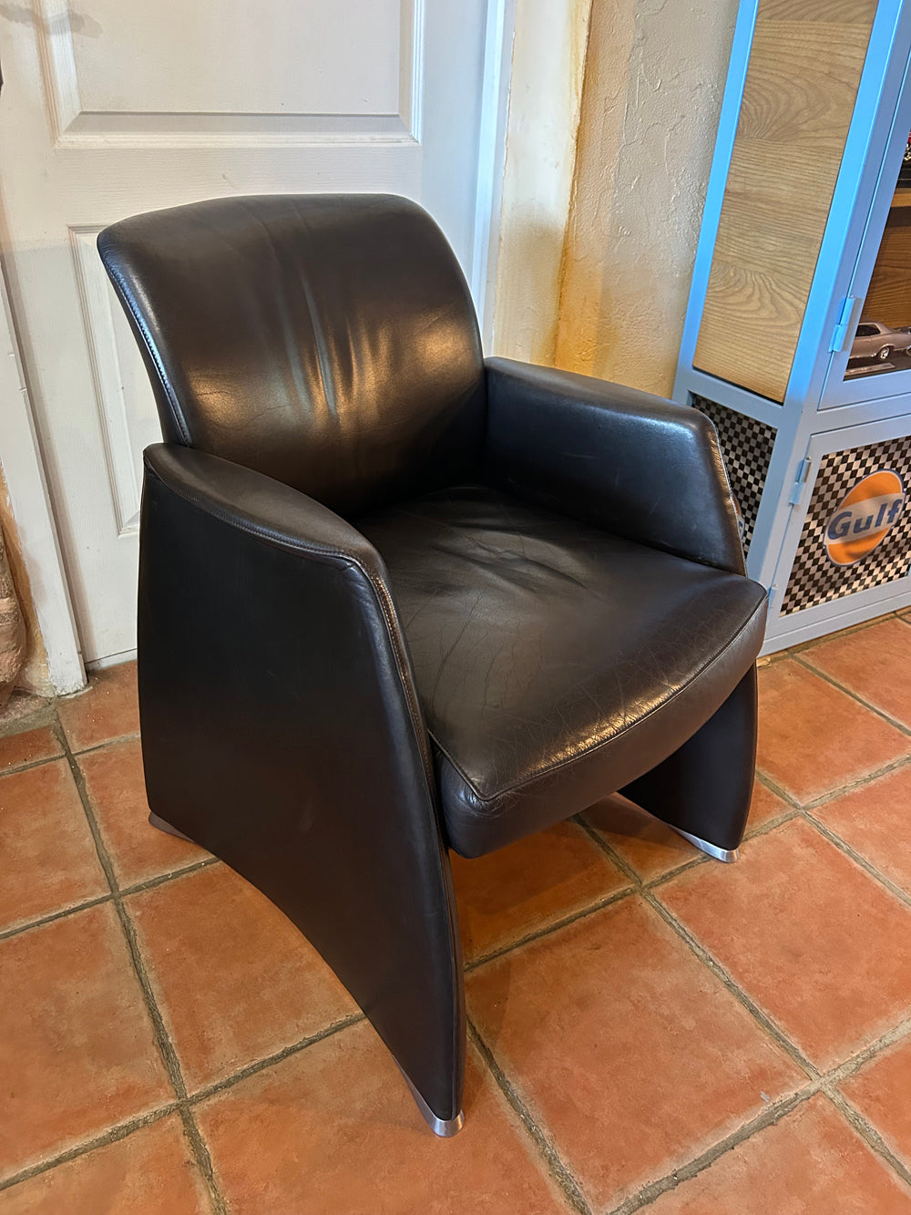 Fauteuil  cuir style DE SEDE 1970 / 1980 Réf 4425