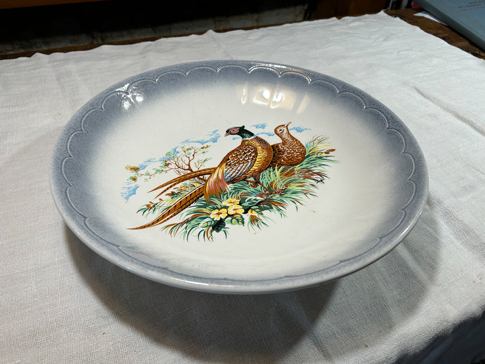 Grand plat ceramique Italien décor Faisans réf 4181