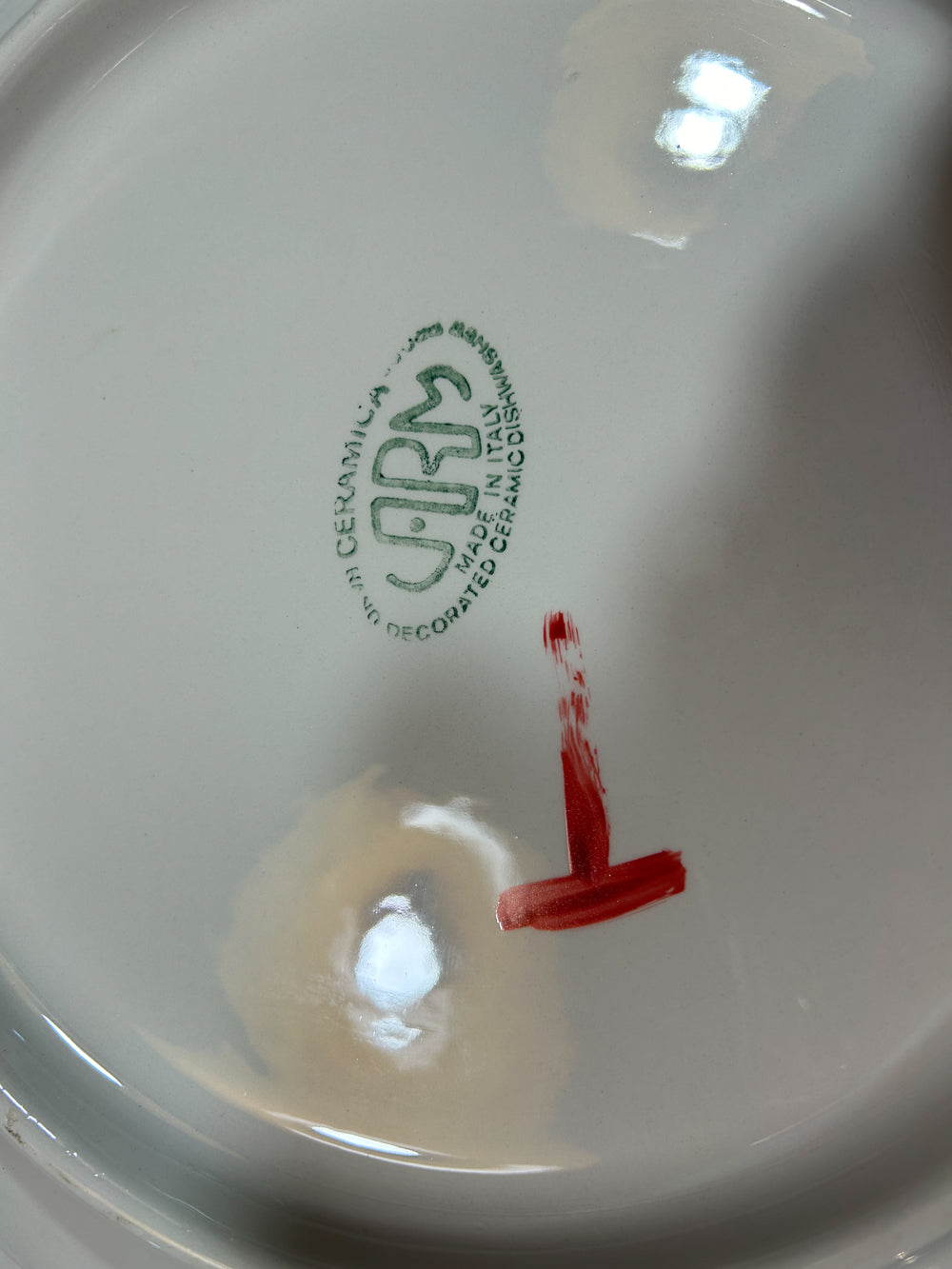 Grand plat céramique Italienne décor Paon Réf 4180