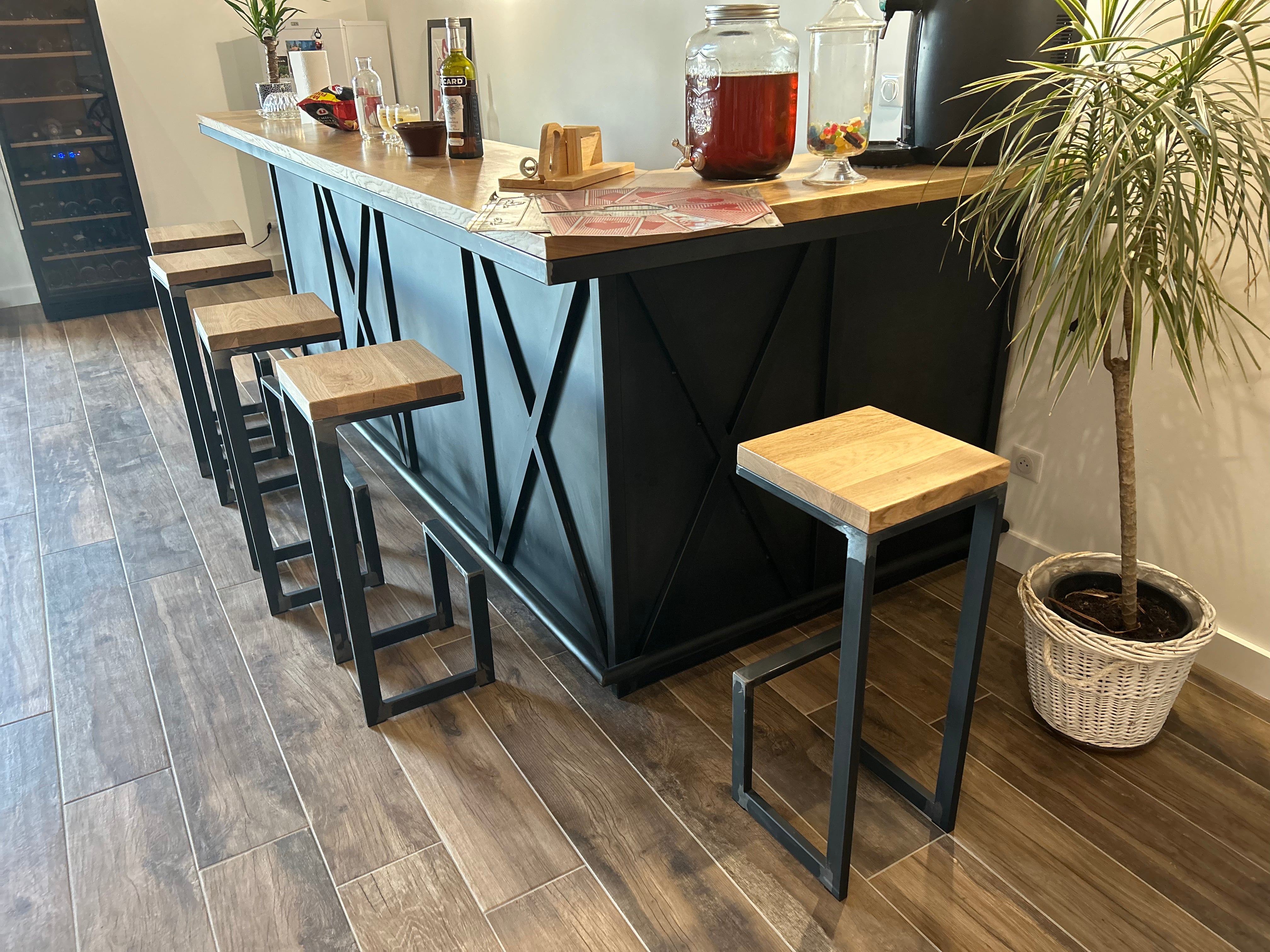 Comptoir de bar industriel simple plateau Réf : 3594 PRIX sur Devis