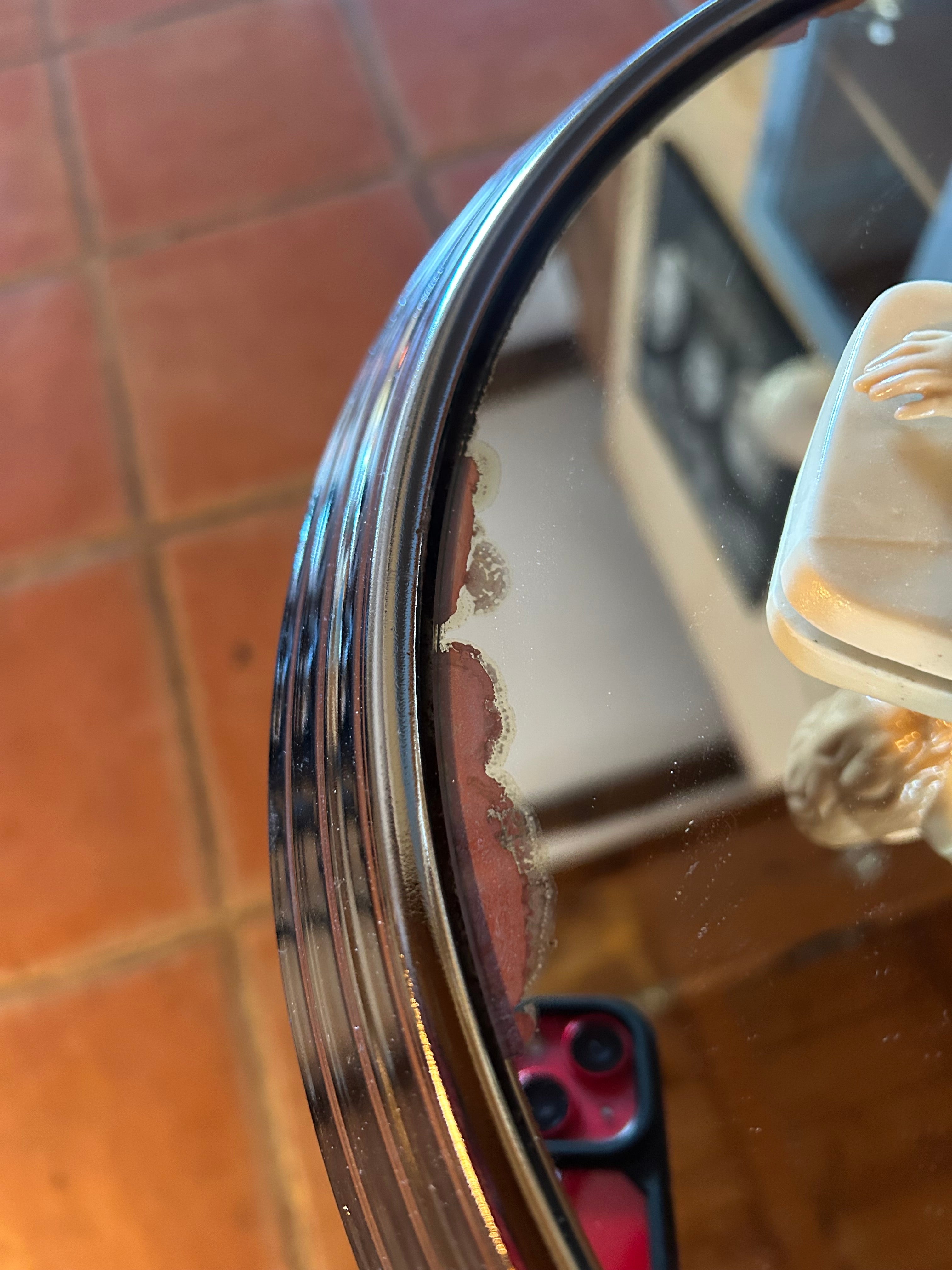 Sellette Art Déco Chromée Plateau Verre Vintage