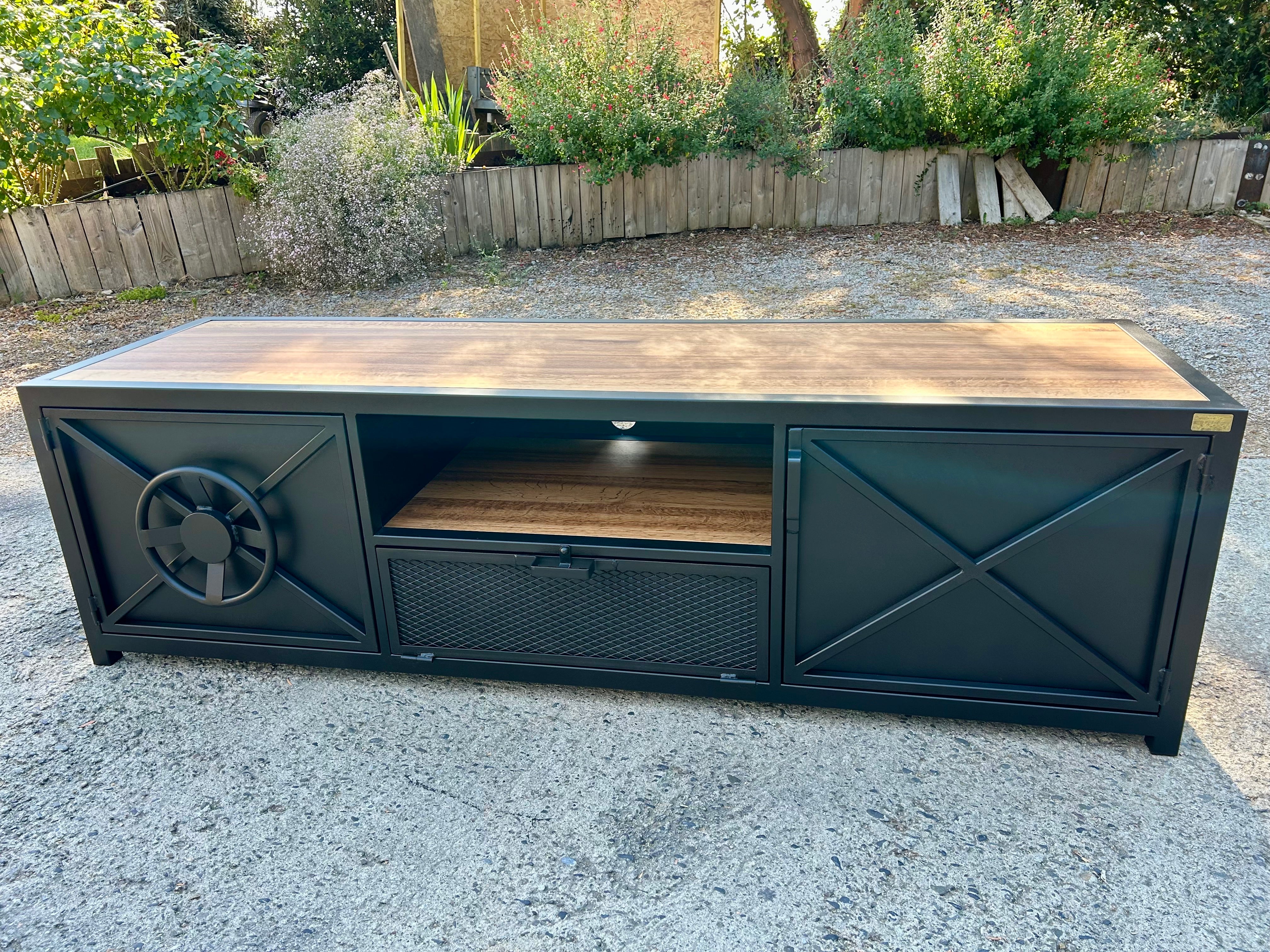 Meuble TV sur mesure porte coffre-fort- RF 4712