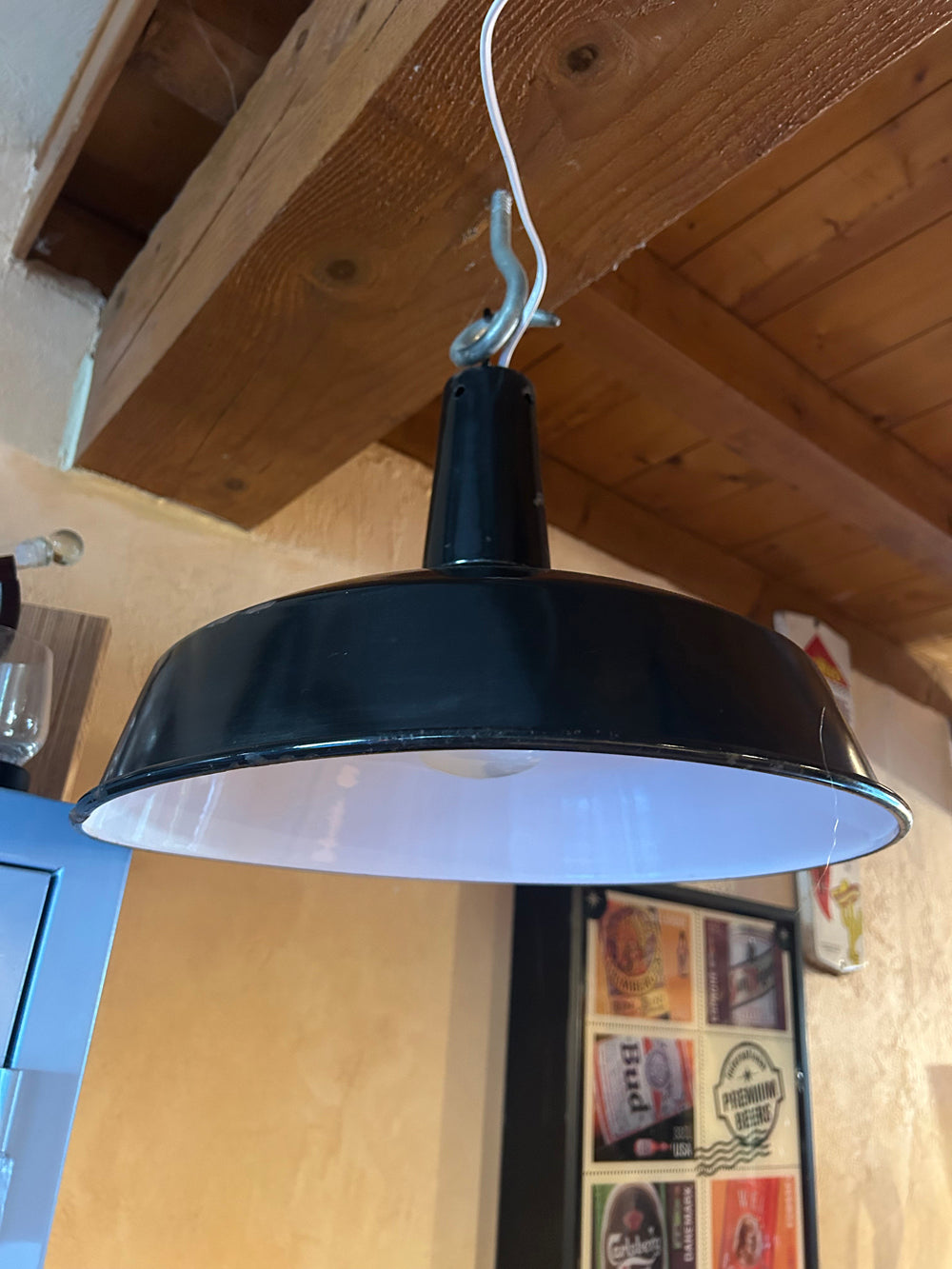 Lampe d'atelier émaillée 1950