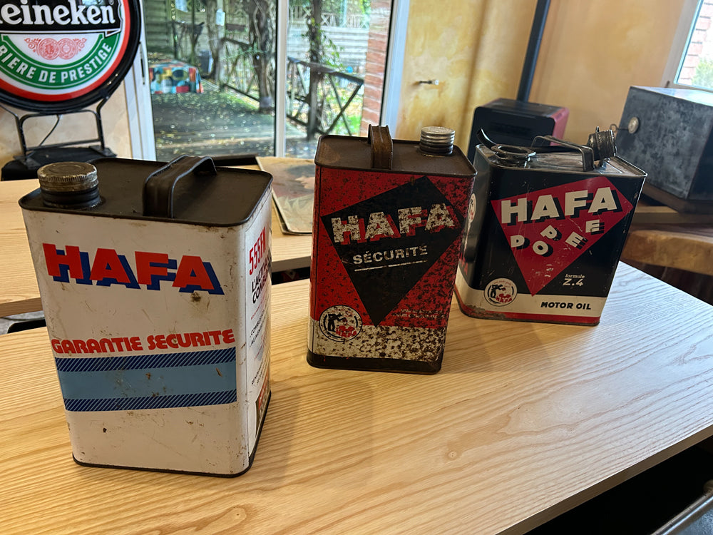 Lot de 3 bidons huile HAFA Vintage