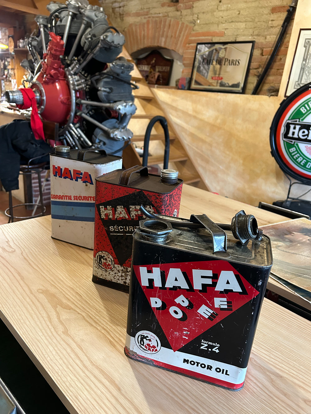 Lot de 3 bidons huile HAFA Vintage