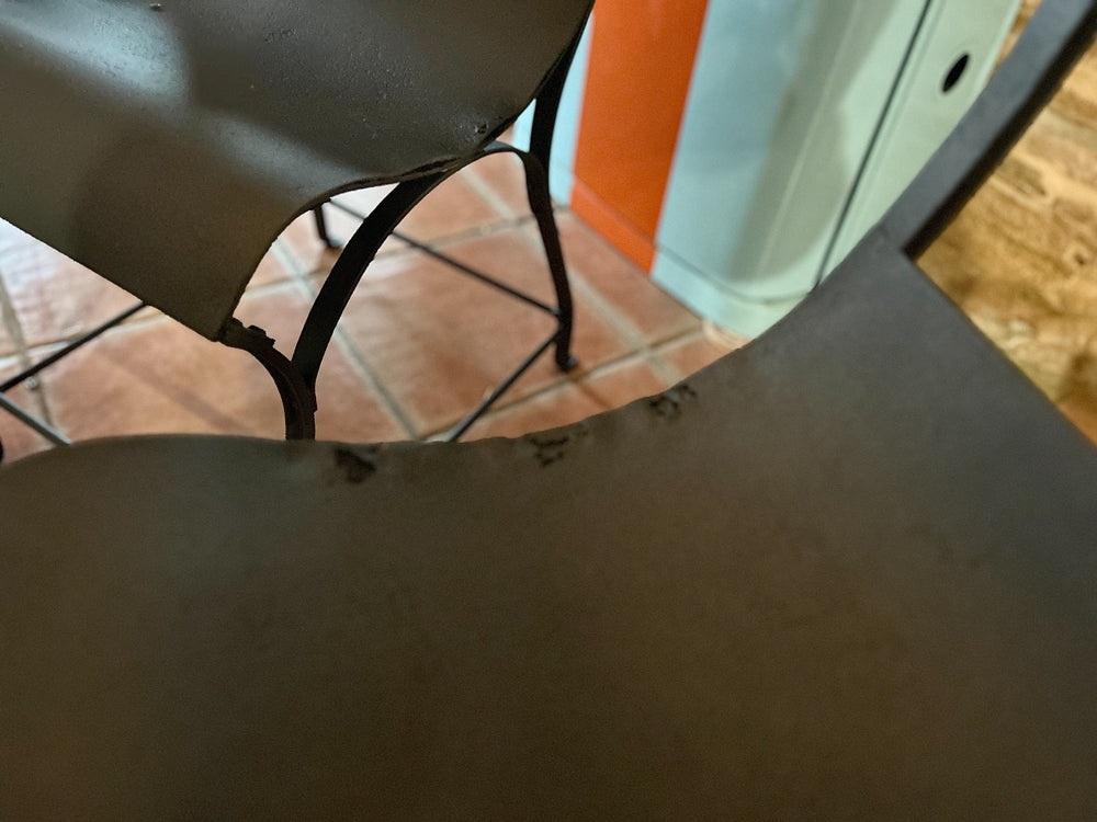 Lot de 3 chaises métal rivetées 1930 Réf 4142