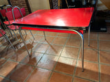 Lot de 4 chaises +table Formica rouge vintage réf 4145