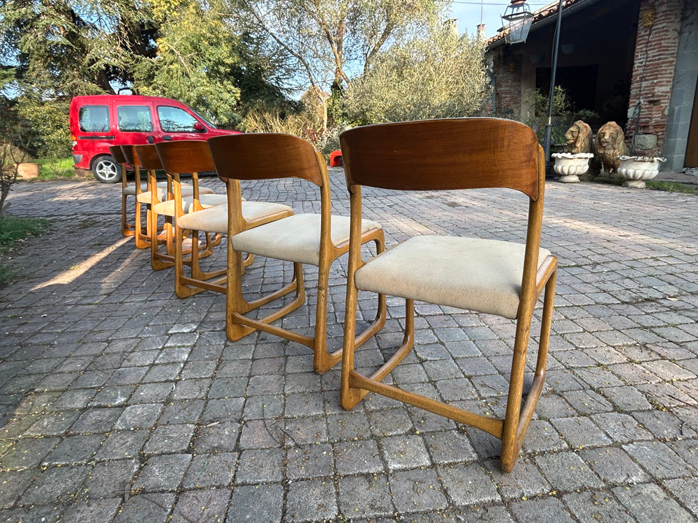 Lot de chaises traineau Baumann 1960 Réf 4445