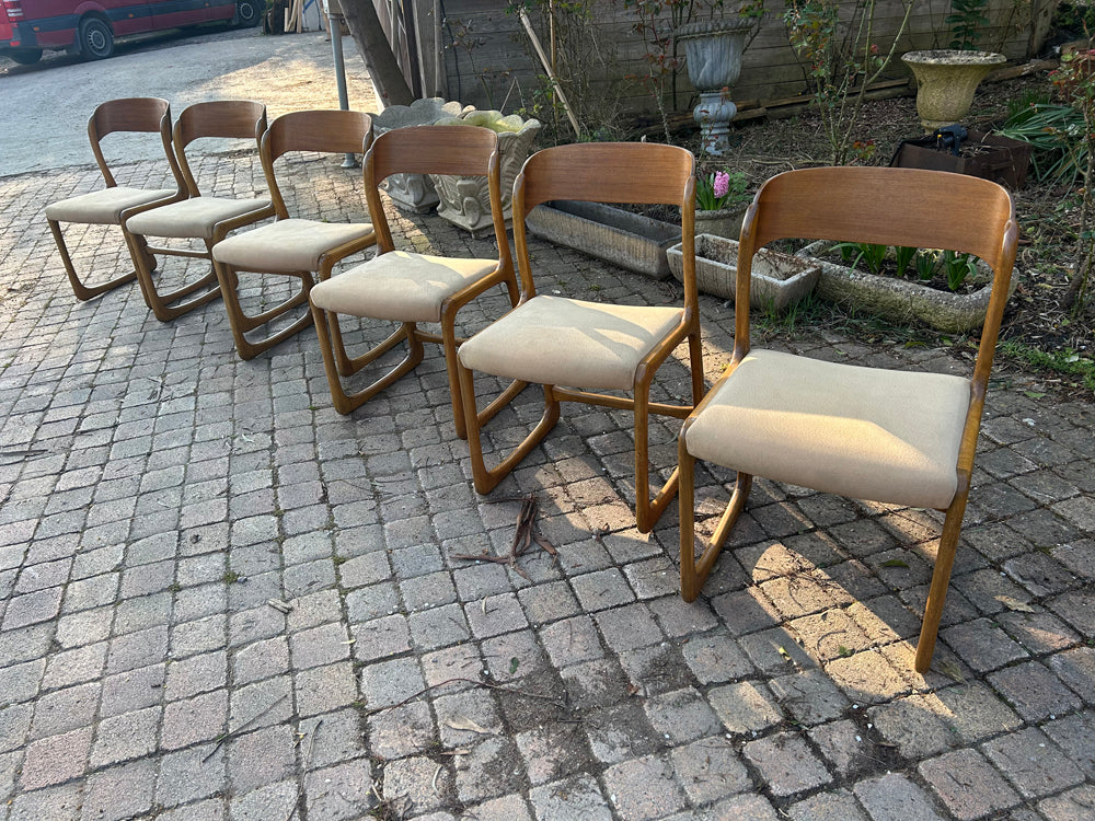 Lot de chaises traineau Baumann 1960 Réf 4445
