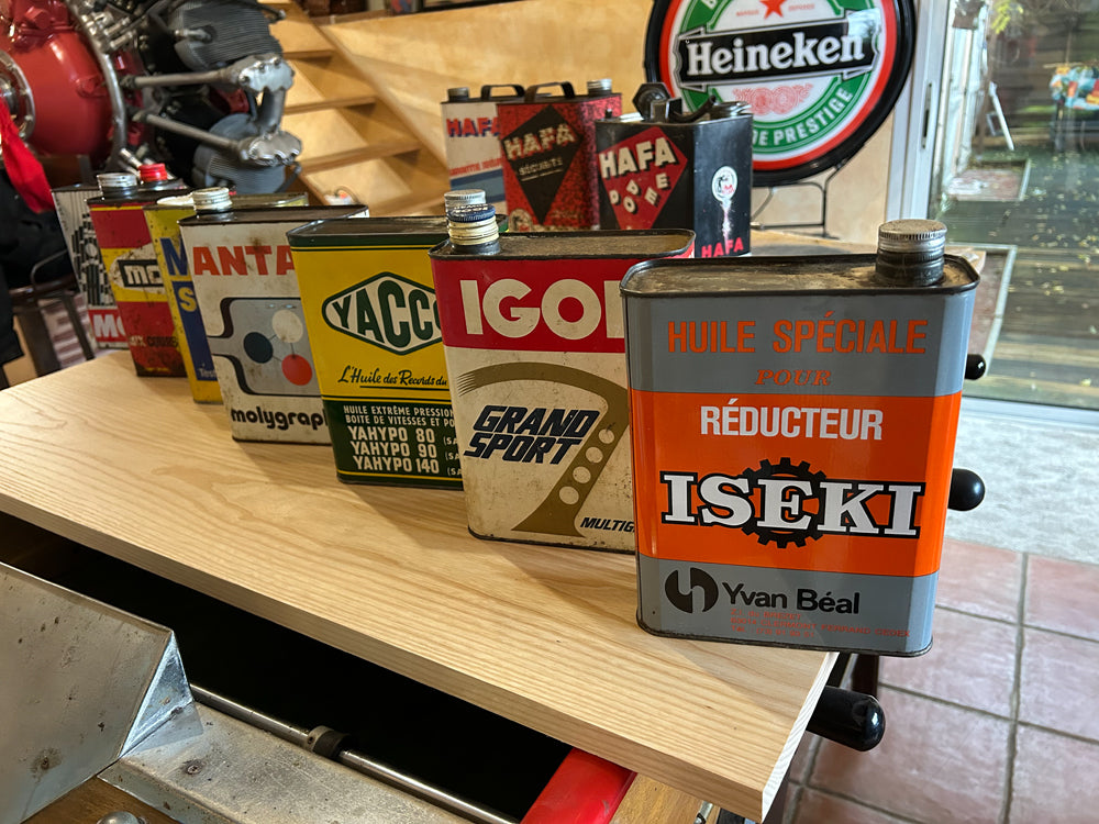Lot de 7 bidons huile vintage Réf 4155