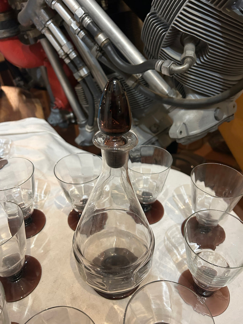 Lot de 9 verres à vin et carafe ART DECO - Réf 4591