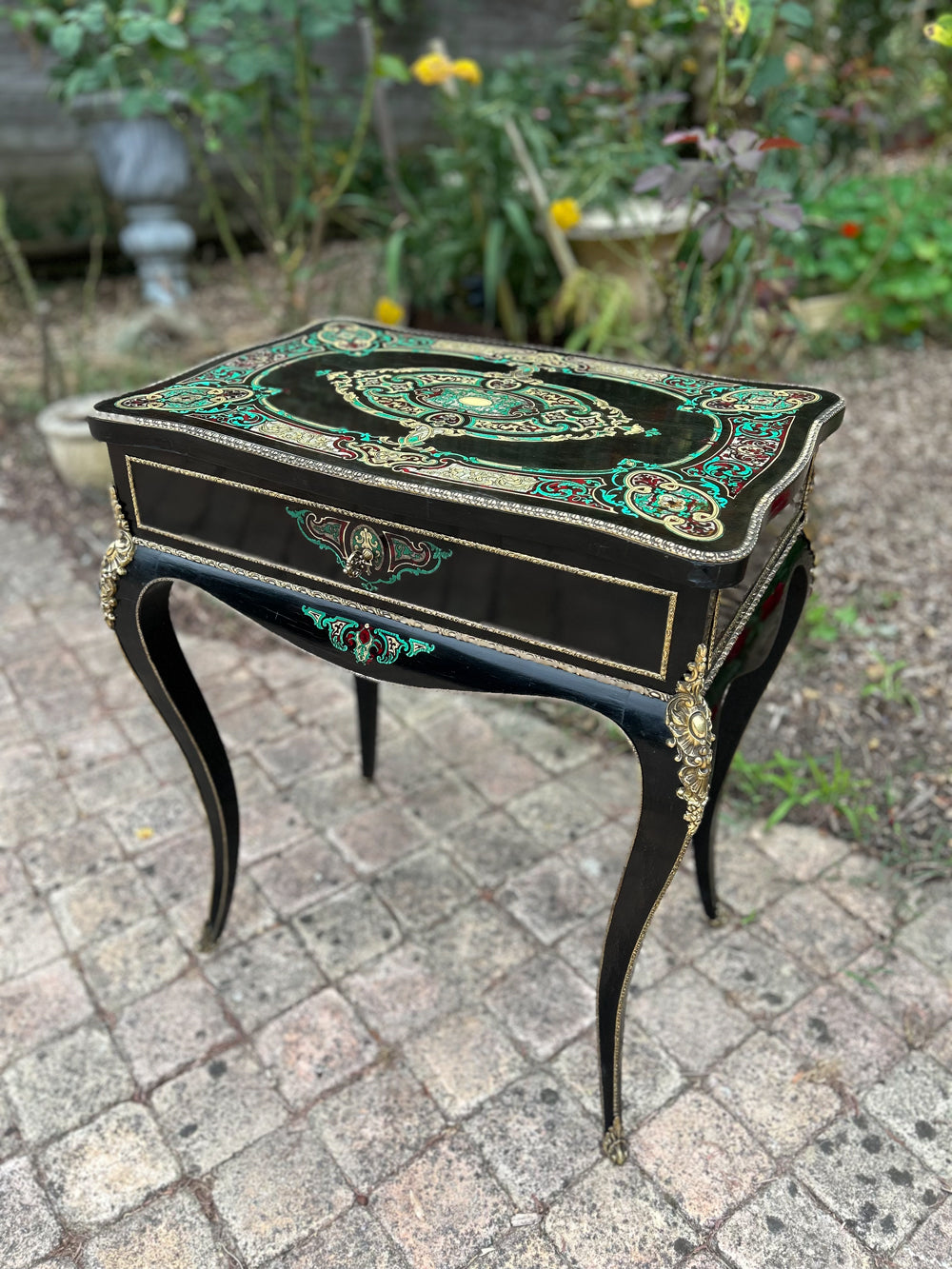 Travailleuse Style Boulle Époque Napoléon III Marqueterie