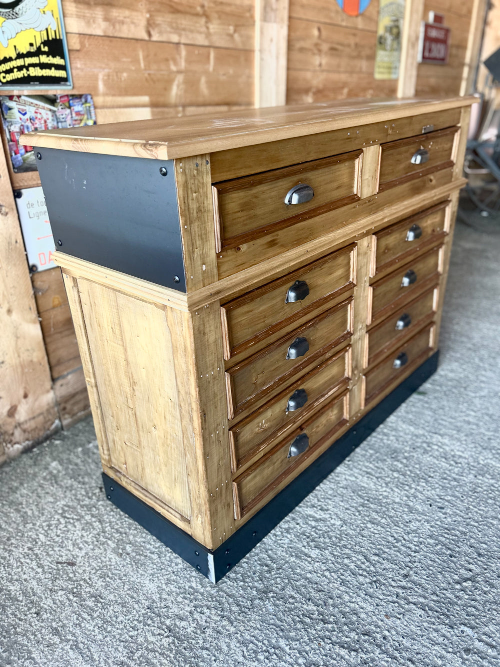 Meuble de métier 10 tiroirs 1900  Réf 4451