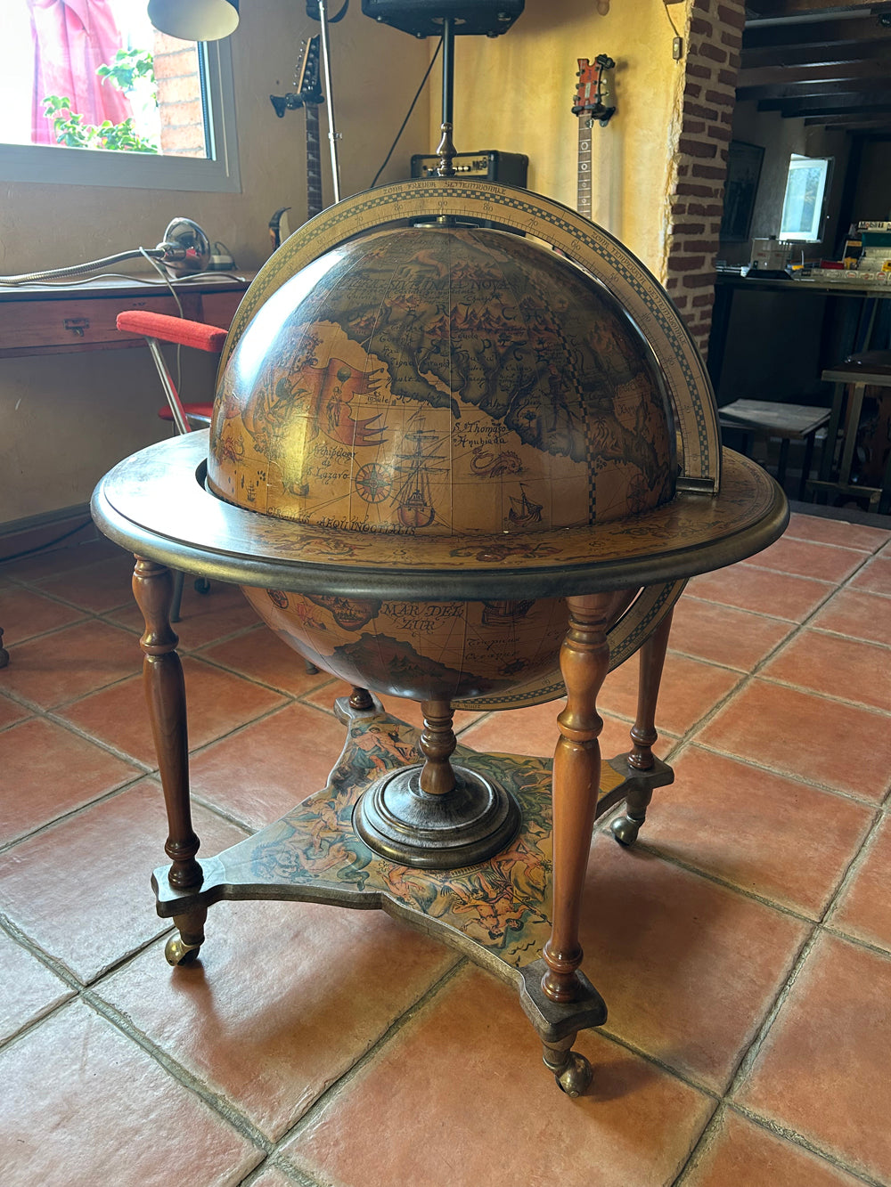 Mini bar globe terrestre vintage Réf 4554