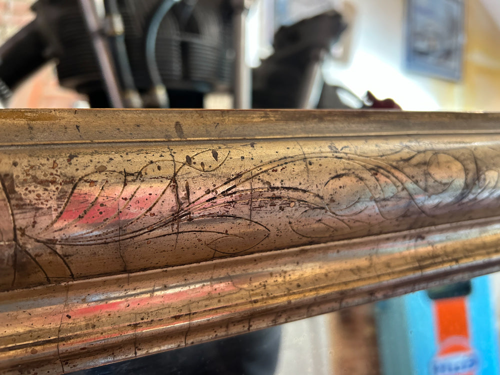 Miroir Louis Philippe bois et stuc dorè Réf 4183