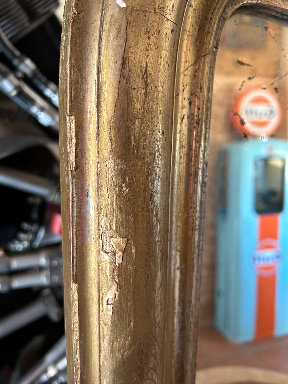 Miroir Louis Philippe bois et stuc dorè Réf 4183