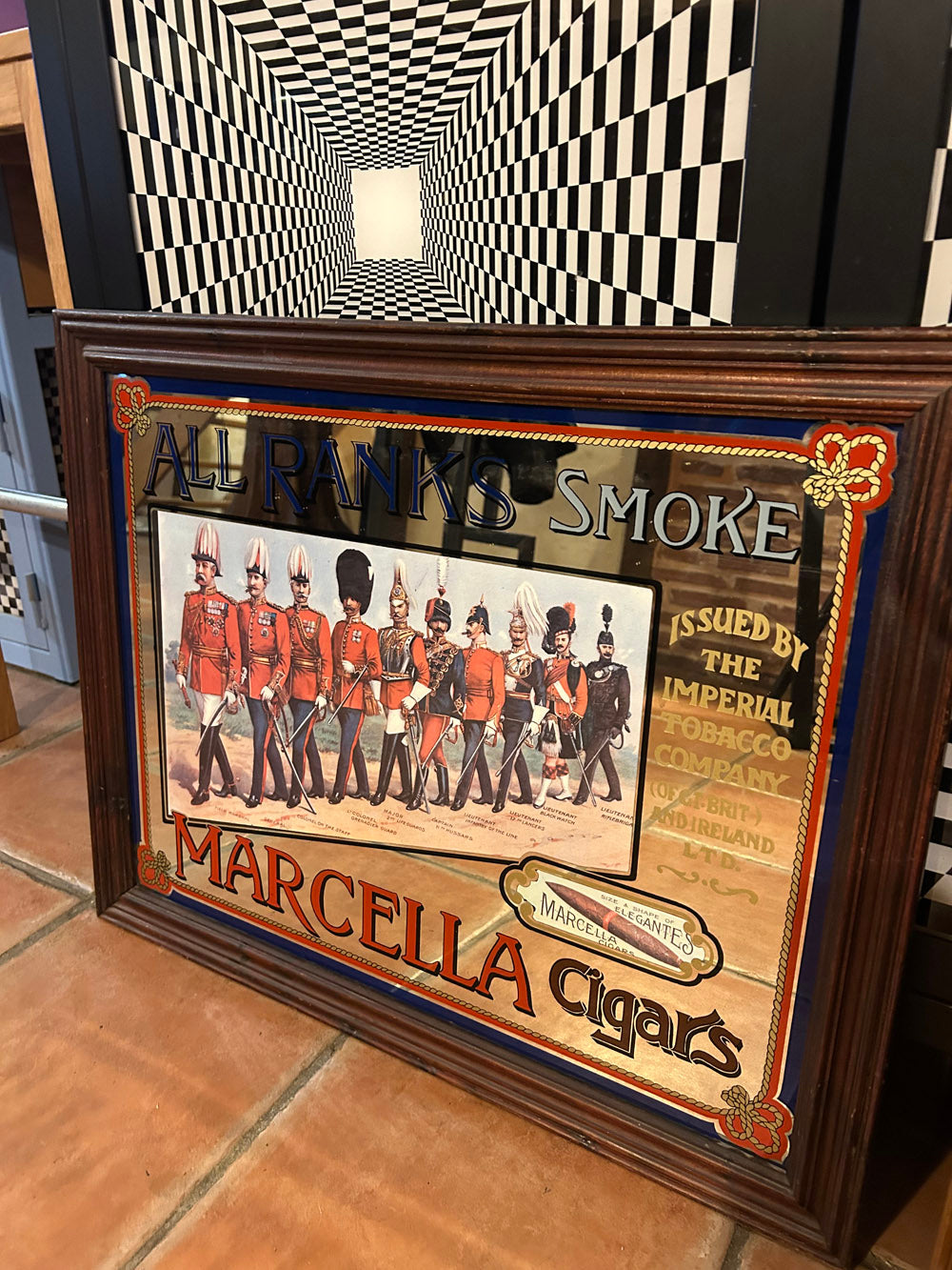 Miroir publicitaire Anglais " Marcella Cigars"