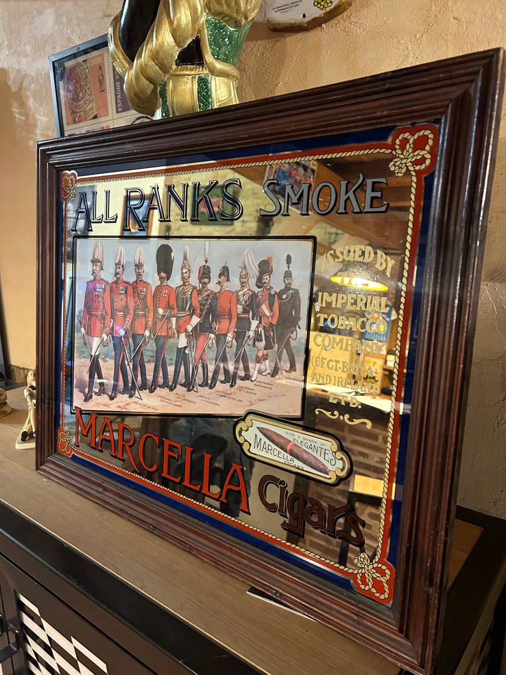 Miroir publicitaire Anglais " Marcella Cigars"