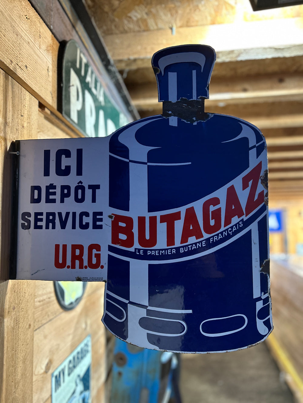 Plaque émaillée Butagaz double face  réf 4364