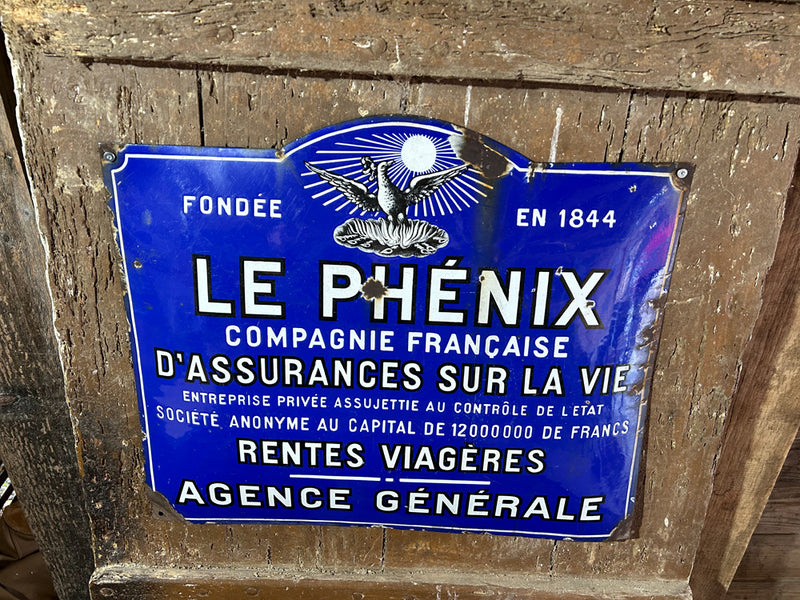 Plaque émaillée Le Phenix 1930 réf 4146