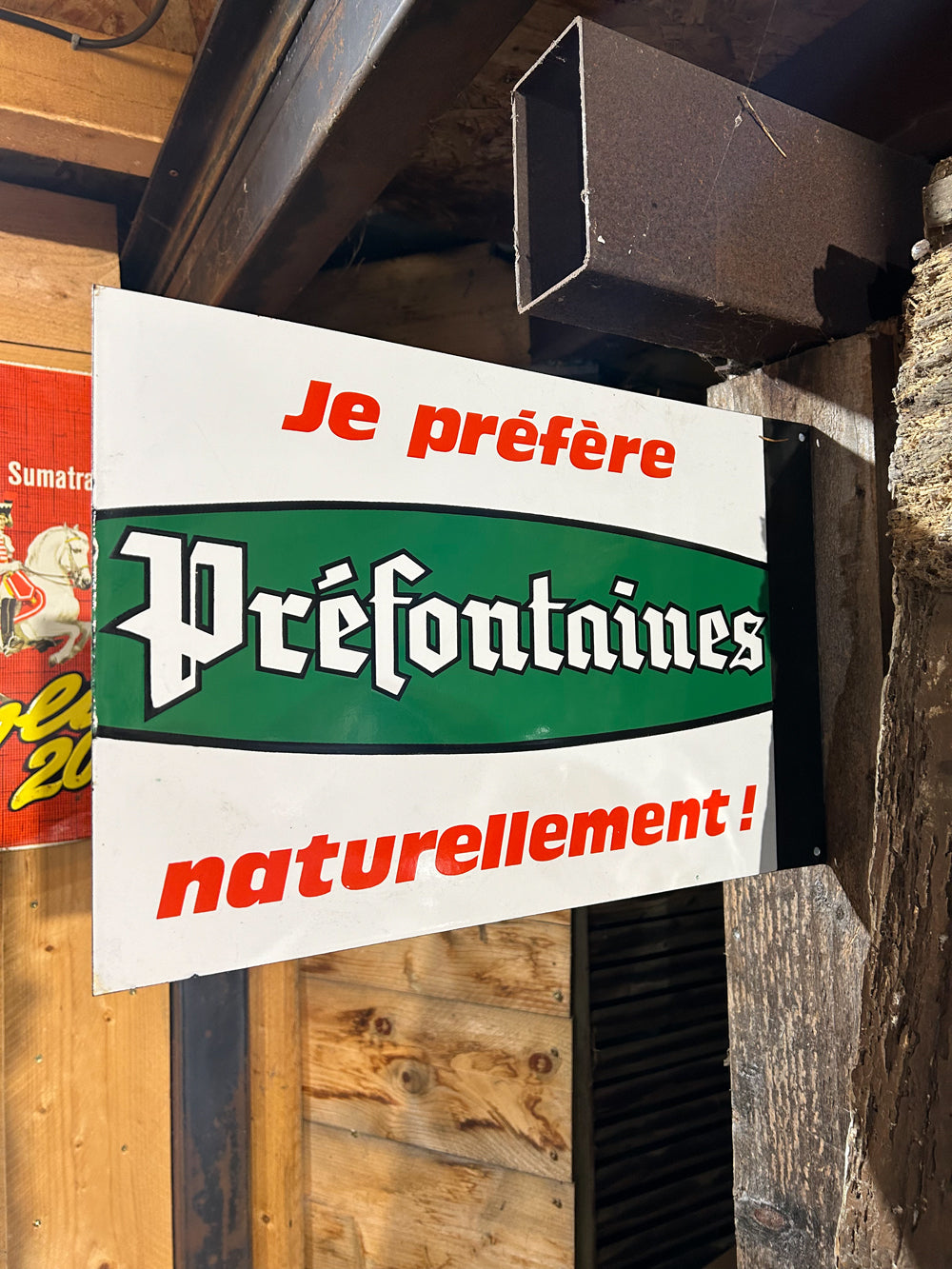 Plaque émaillée PREFONTAINES double face Réf 4169