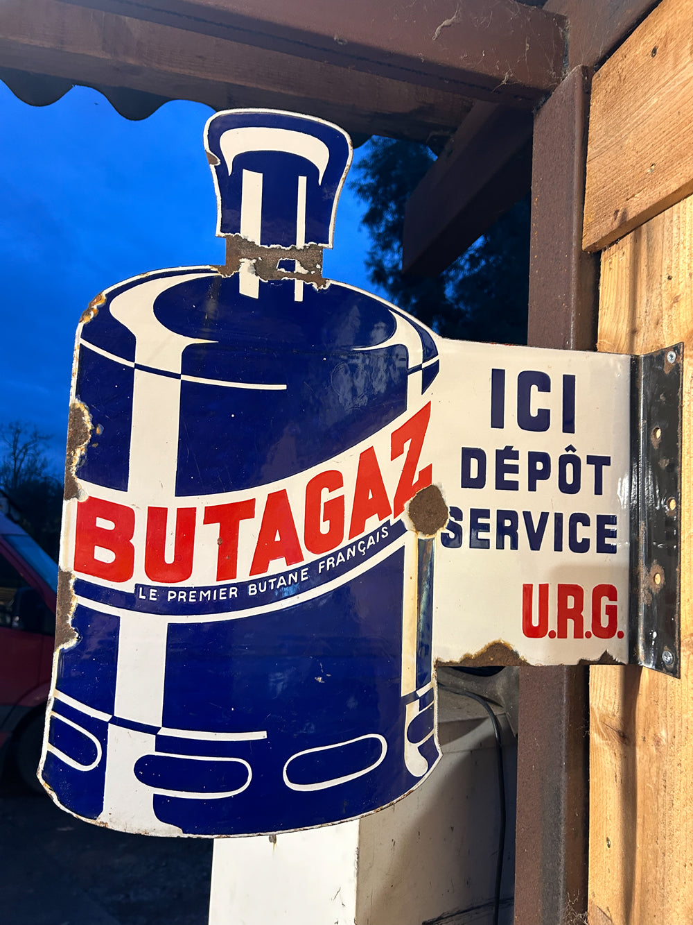 Plaque émaillée Butagaz double face  réf 4364