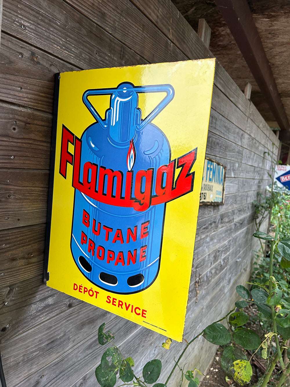 Plaque émaillée double face FLAMIGAZ réf 4499