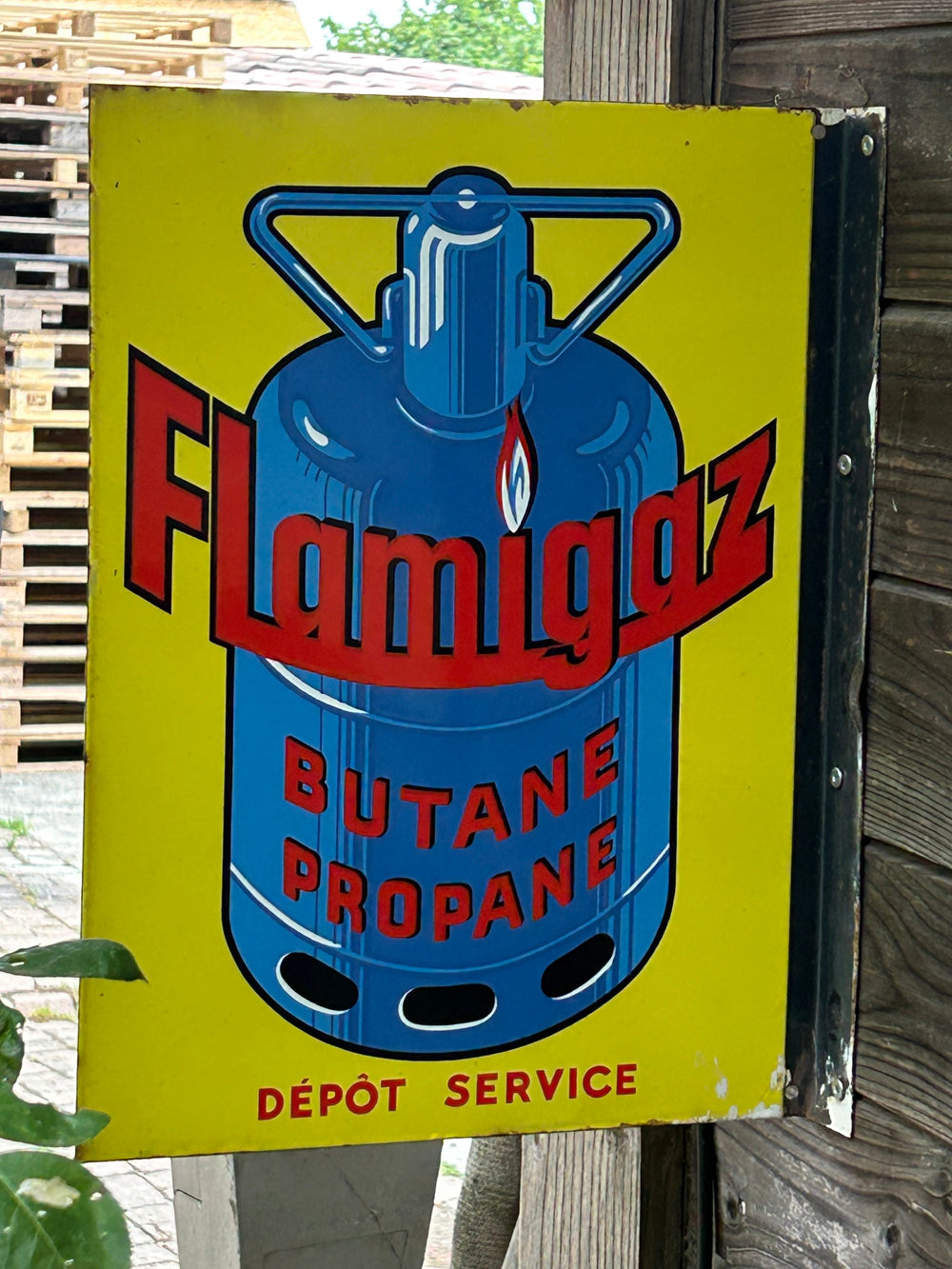 Plaque émaillée double face FLAMIGAZ réf 4499