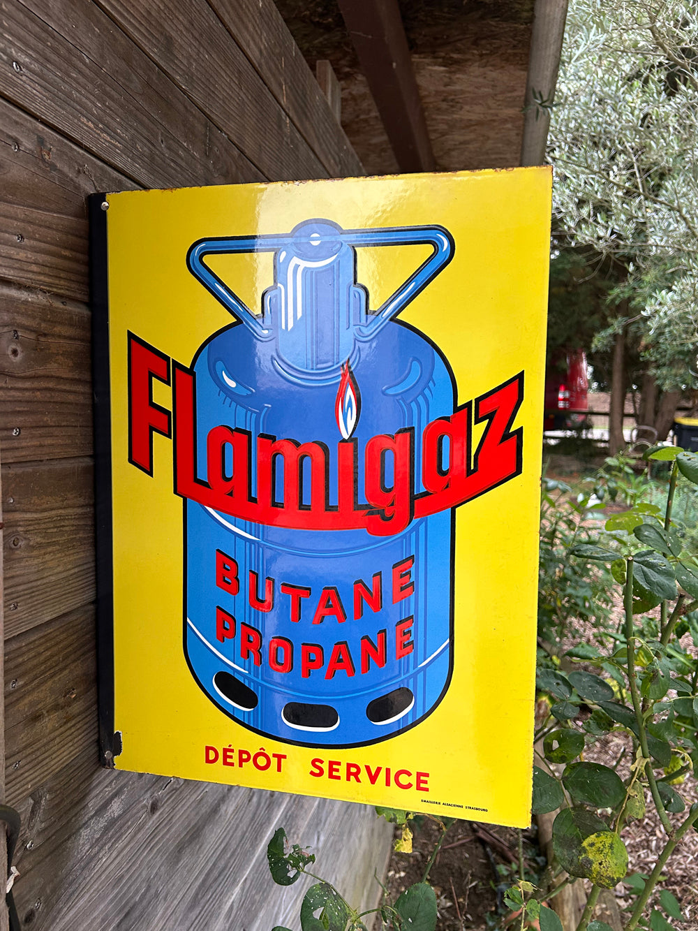 Plaque émaillée double face FLAMIGAZ réf 4499