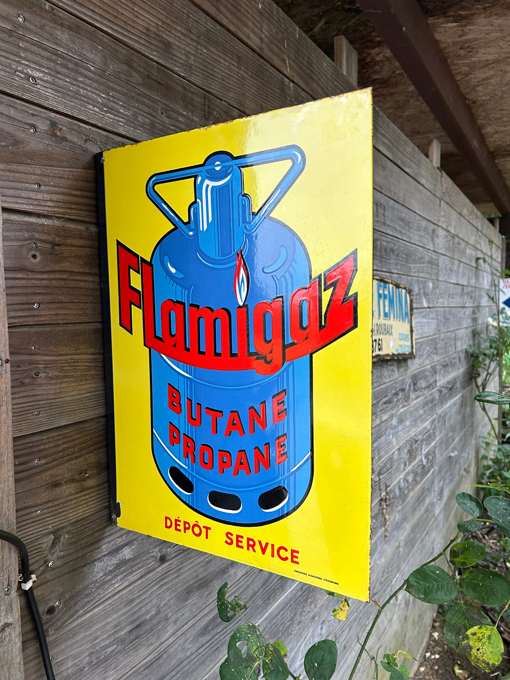 Plaque émaillée double face FLAMIGAZ réf 4499